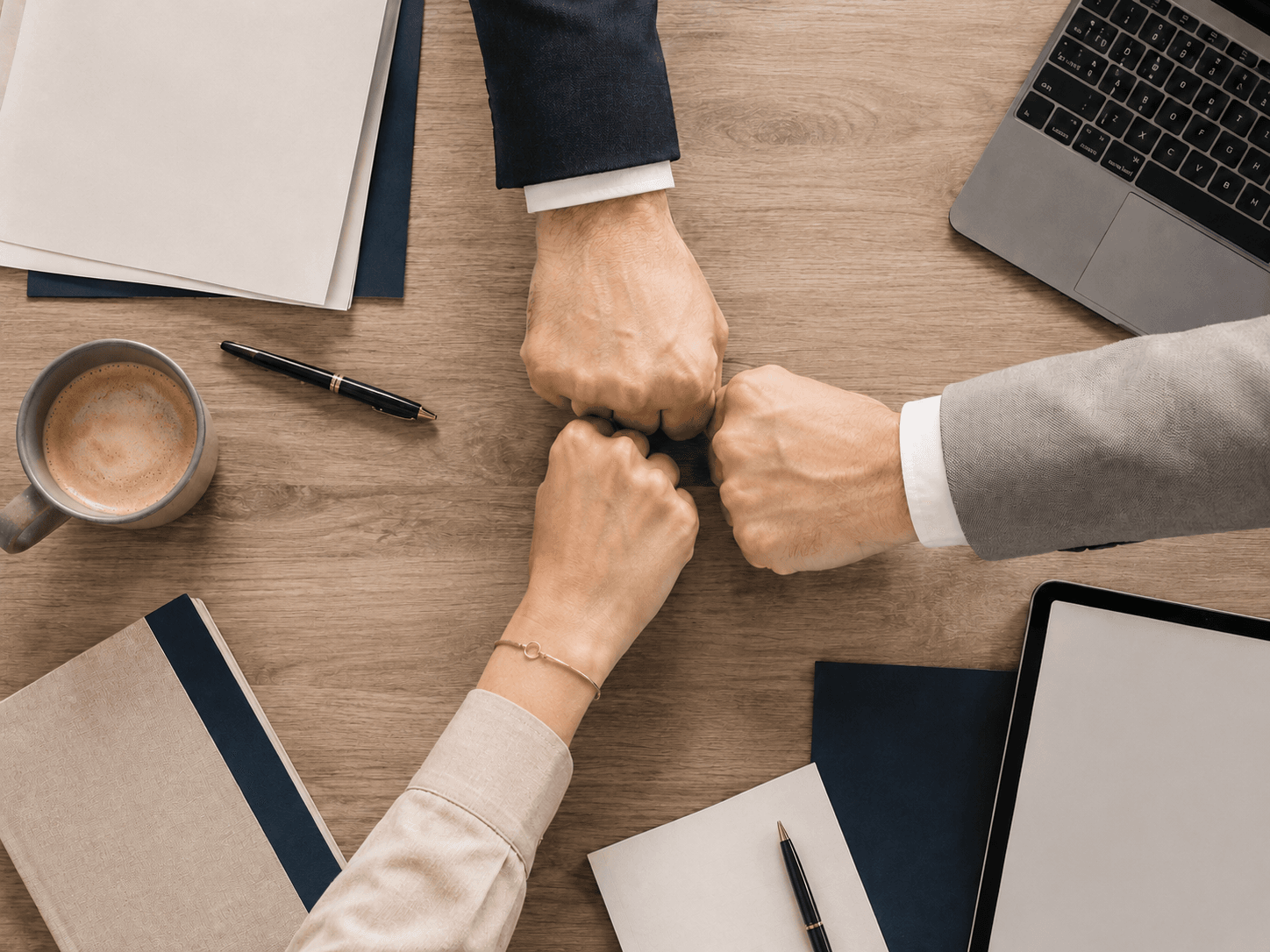 Besprechung mit Fokus auf strukturierte Zusammenarbeit im Business-Kontext